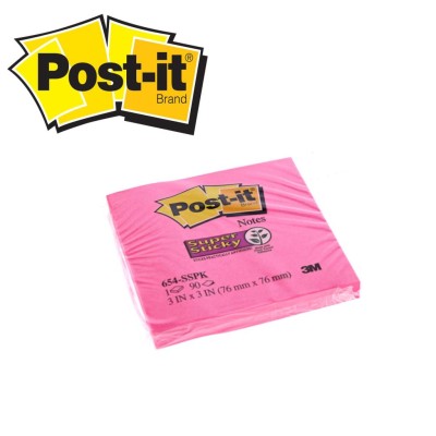 3M Post-It 654 Not Kağıdı 76 x 76 mm K.Pembe 90 Yaprak 