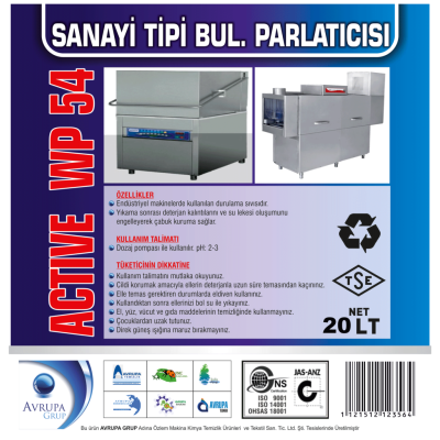 ACTİVE WP54 San.Tipi Bul.Mak.Parlatıcısı 20 Litre 