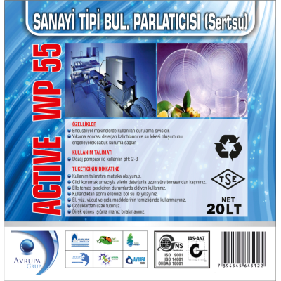 ACTİVE WP55 San.Tipi Bulaşık Mak.Parlatıcısı 20 Litre