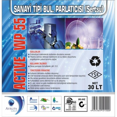 ACTİVE WP55 San.Tipi Bulaşık Mak.Parlatıcısı 30 Litre