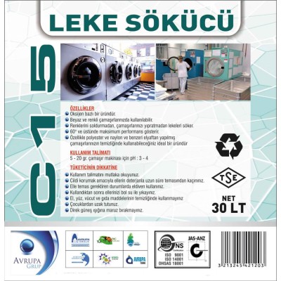 C 15 Leke Sökücü Ürün 30 Litre