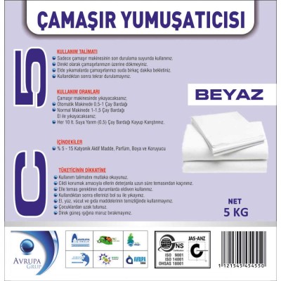 C5 Çamaşır Yumuşatıcısı Beyaz 10 Litre