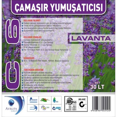 C6 Çamaşır Yumuşatıcısı Lavanta 30 Litre