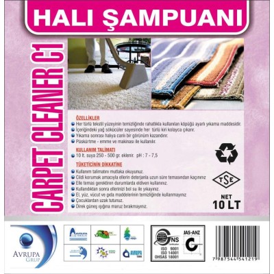 Carpet Clean C1 Halı Şampuanı 10 Litre