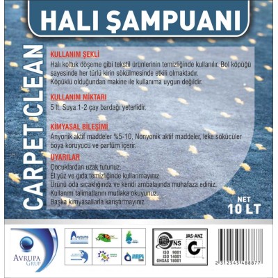 Carpet Clean Halı Şampuanı 10 Litre