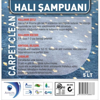 Carpet Clean Halı Şampuanı 5 Litre