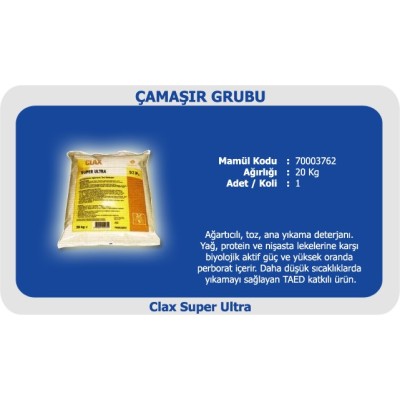 CLAX Super Ultra Ağartıcılı Ana Yıkama Deterjanı