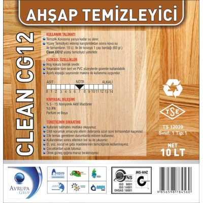 Clean CG 12 Ahşap Temizleme Ürünü 10 Litre