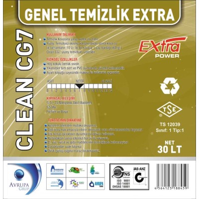 Clean CG7 Genel Temizlik Maddesi Ekstra 30 Litre