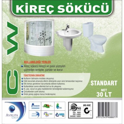 CW Kireç Çözücü / Banyo Temizleyicisi 30 Litre