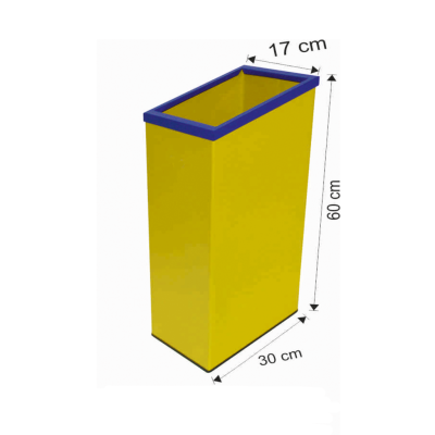 Dikdörtgen Çöp Kovası Boyalı Çemberli 30 Litre