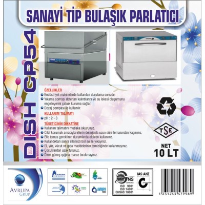 DISH CP54 San.Tipi Bulaşık Mak.Parlatıcısı 10 Litre 