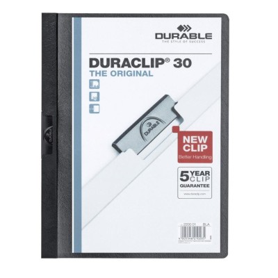 Durable Duraclip 60 Sayfa Kapasiteli Sıkıştırmalı Dosya Siyah