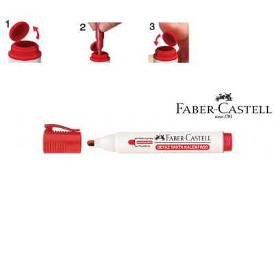 Faber-Castell Beyaz Tahta Kalemi W20 Kırmızı 10'Lu