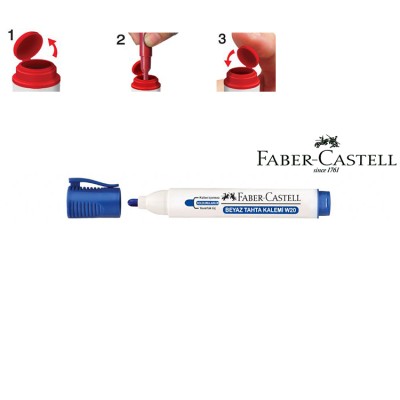 Faber-Castell Beyaz Tahta Kalemi W20 Mavi 10'Lu