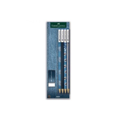 Faber Castell Jean Kurşun Kalem 4 Lü Set+Silgi