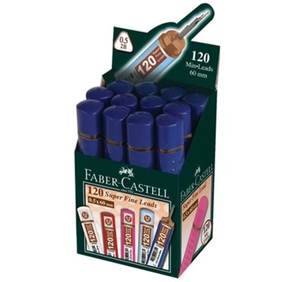 Faber Castell Super Fine Lead 2B 120'li 60mm 0.5 Uç 12 Li Paket