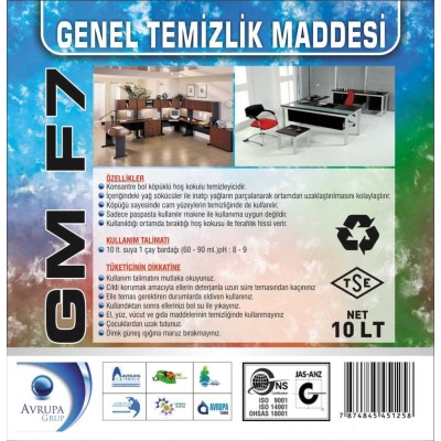 GM F7 Genel Temizlik Maddesi 10 Litre