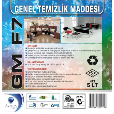 GM F7 Genel Temizlik Maddesi 5 Litre