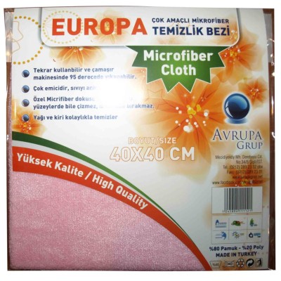 MicroFiber  Temizlik Bezi 40*40 Pembe