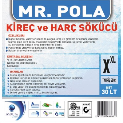 MR.POLA Kireç ve Harç Sökücü 30 Litre