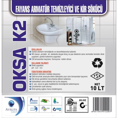 OKSA K2 Fayans Temizleyici ve Kireç Sökücü 10 Litre