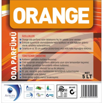 ORANGE Kötü Kokuları Gideren Hava Şartlandırıcı 5 Litre