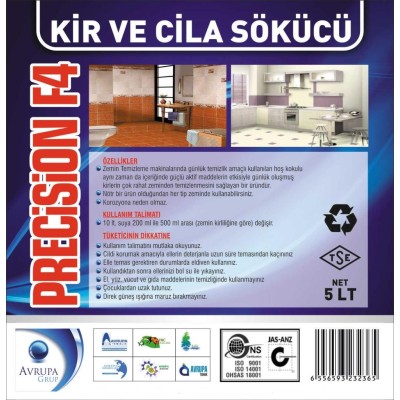 PRECİSİON F4 Kir ve Cila Sökücü 5 Litre