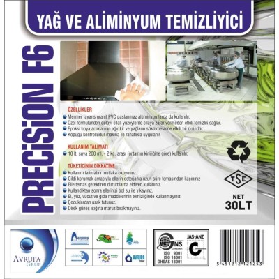 PRECİSİON F6 Kir Yağ ve Aliminyum Tem.Maddesi 30 Litre