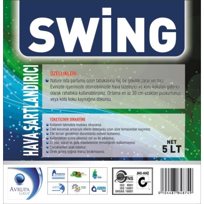 SWING Kötü Kokuları Gideren Hava Şartlandırıcı 5 Litre