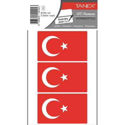 Tanex Byrk-101 Türk Bayrağı 80x48mm 6 Lı Paket