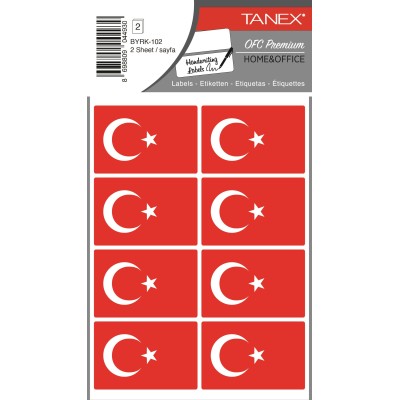 Tanex Byrk-102 Türk Bayrağı 52x34mm 16 Lı Paket