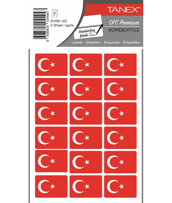 Tanex Byrk-103 Türk Bayrağı 32x22mm 36 Lı Paket