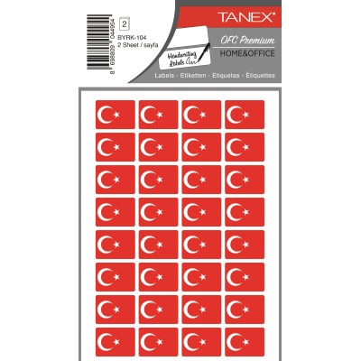 Tanex Byrk-104 Türk Bayrağı 22x16mm 64 Lü Paket