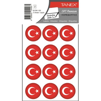 Tanex Byrk-105 Türk Bayrağı 32x32mm 24 Lü Paket