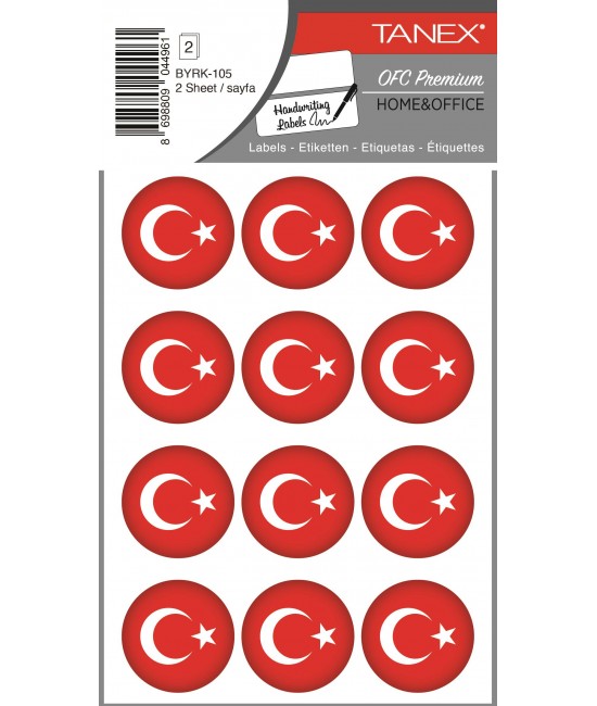 Tanex Byrk-105 Türk Bayrağı 32x32mm 24 Lü Paket