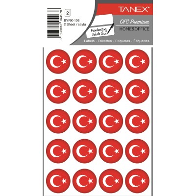 Tanex Byrk-106 Türk Bayrağı 25x25mm 40 Lı Paket