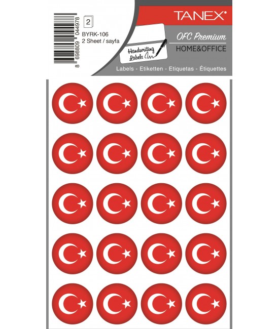 Tanex Byrk-106 Türk Bayrağı 25x25mm 40 Lı Paket