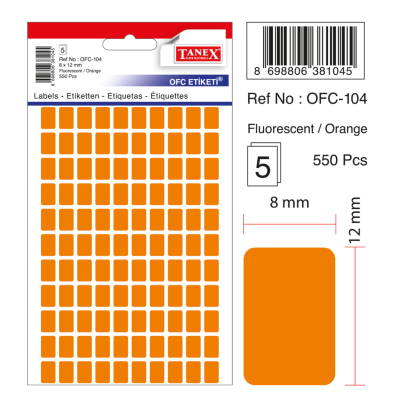 Tanex Ofc-104 Flo Turuncu Ofis Etiketi