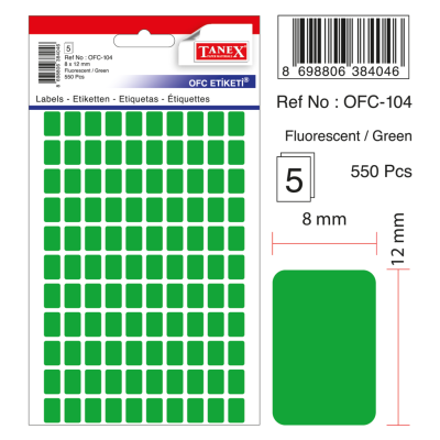 Tanex Ofc-104 Flo Yeşil Ofis Etiketi