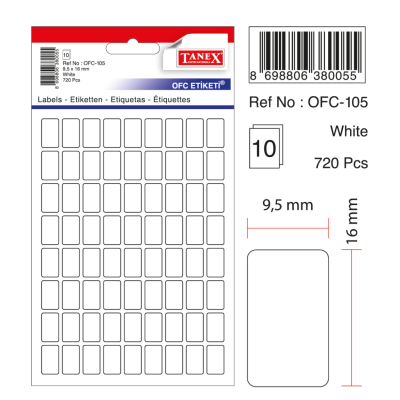 Tanex Ofc-105 Beyaz Ofis Etiketi