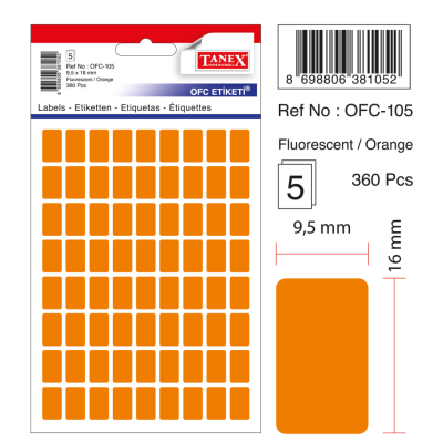 Tanex Ofc-105 Flo Turuncu Ofis Etiketi