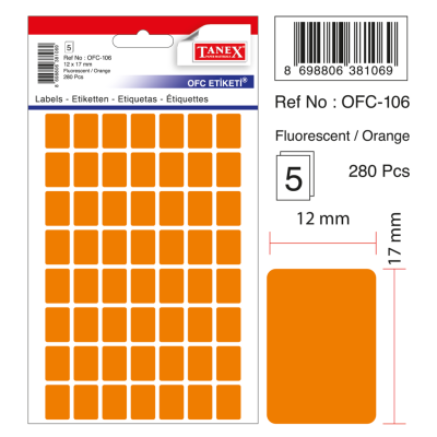 Tanex Ofc-106 Flo Turuncu Ofis Etiketi