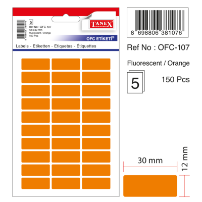 Tanex Ofc-107 Flo Turuncu Ofis Etiketi