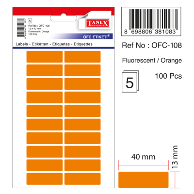 Tanex Ofc-108 Turuncu Ofis Etiketi