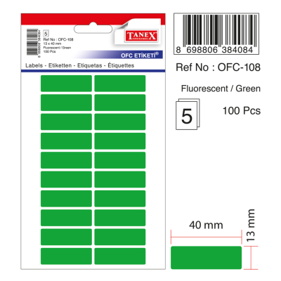 Tanex Ofc-108 Yeşil Ofis Etiketi