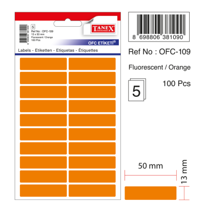 Tanex Ofc-109 Flo Turuncu Ofis Etiketi