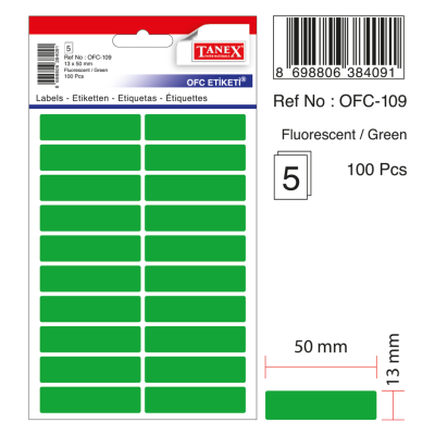 Tanex Ofc-109 Flo Yeşil Ofis Etiketi