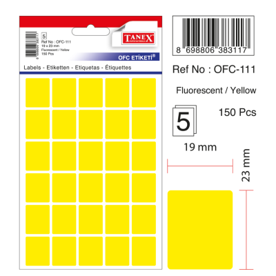 Tanex Ofc-111 Sarı Ofis Etiketi