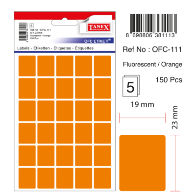 Tanex Ofc-111 Turuncu Ofis Etiketi